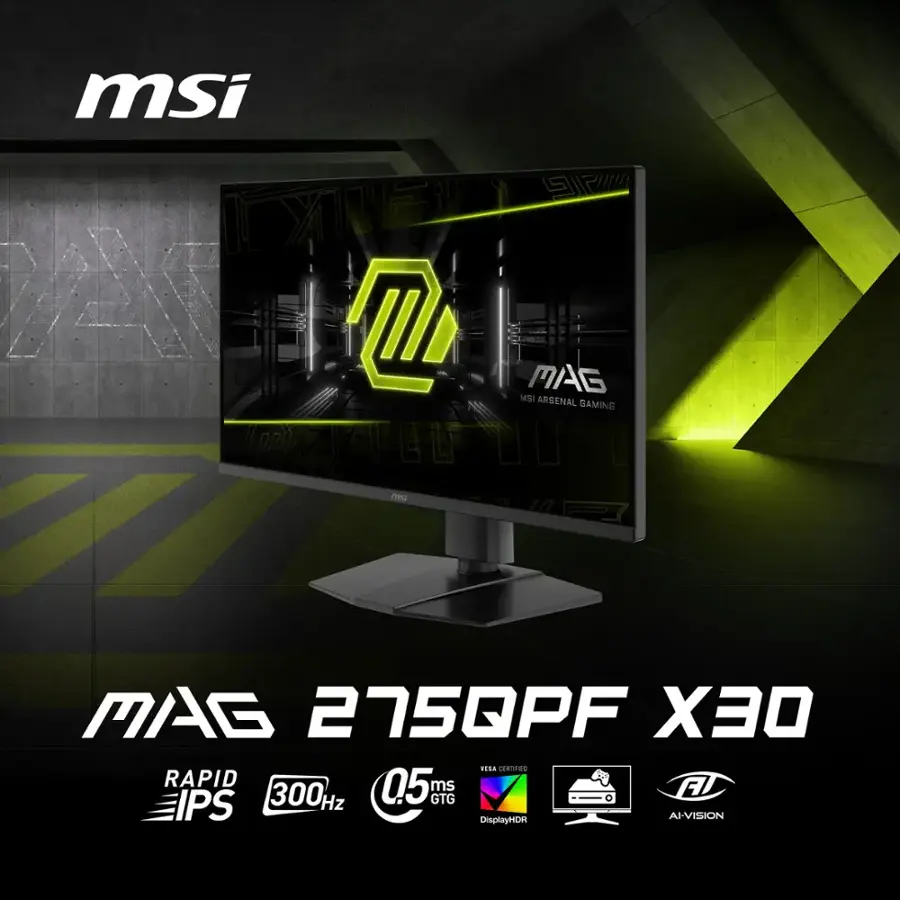 MSI MAG 275QPF X30 – 27" WQHD 300Hz Rapid IPS Gaming Monitor